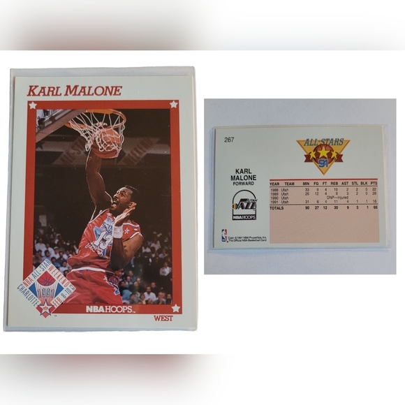 1991 WEST RAW MINT NBA HOOPS ALLSTAR KEVIN DUCKWORTH CLYDE DREXLER JOHN STOCKTON - Picture 6 of 8